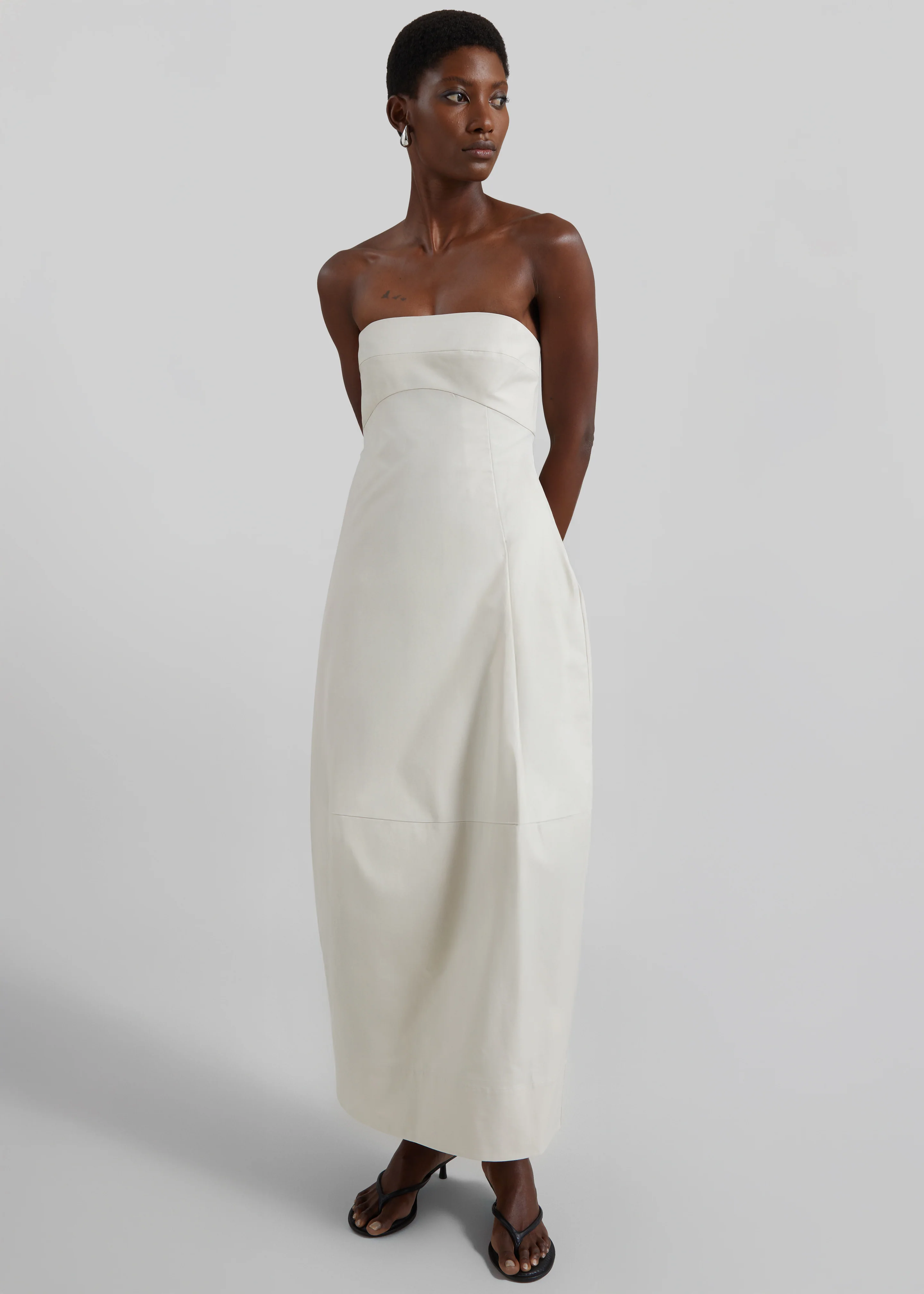 St. Agni Canvas Pleat Cocoon Dress - Shell