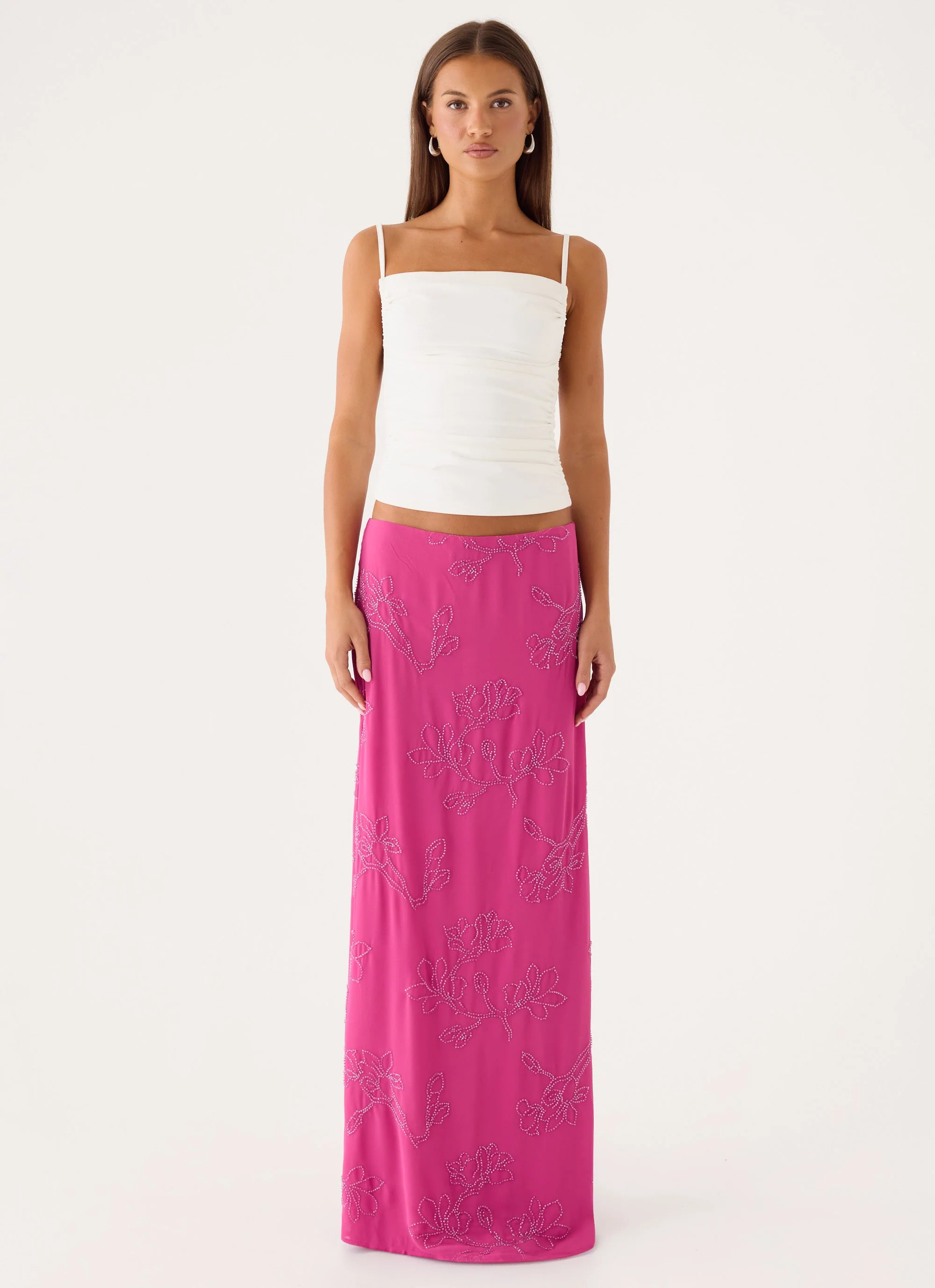 Secret Spot Maxi Skirt - Berry Kiss