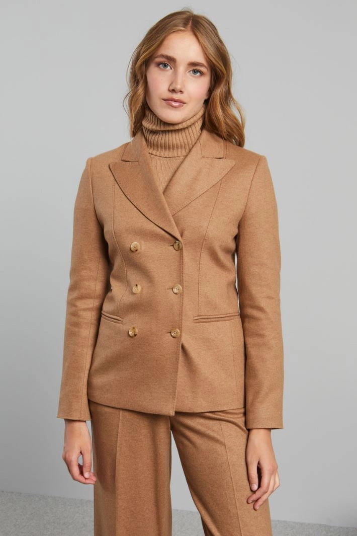 Camel jersey blazer - CAMEL