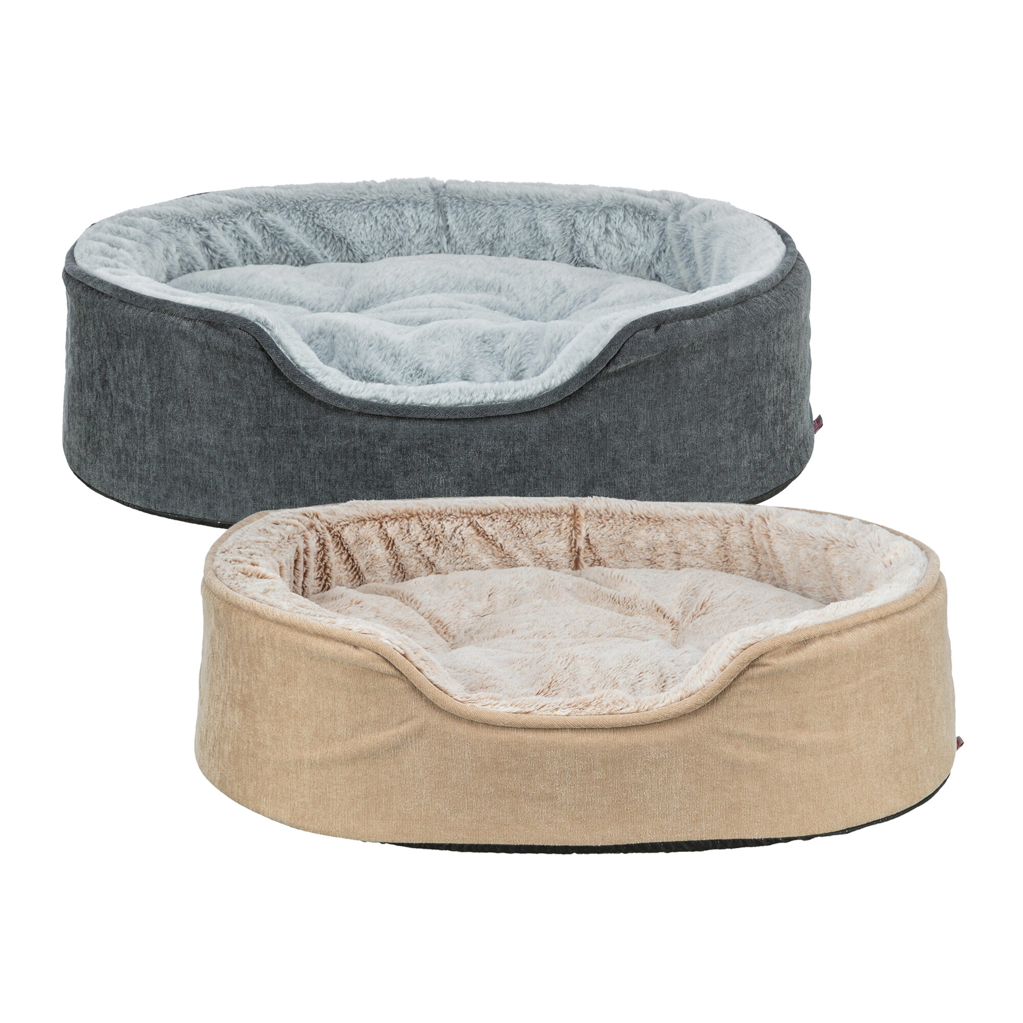 Trixie Vital Lino Soft Oval Bed - Gray - 60 x 45 cm