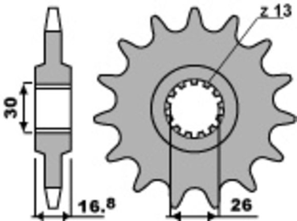 Gearbox output pinion PBR anti-noise steel 347 - 530Ref: Pbr01211A / 1077685001