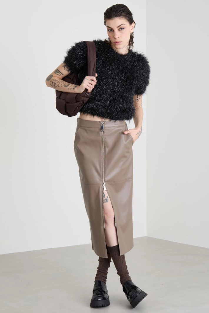 Straight skirt with zip - DOVE GREY