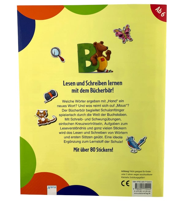 Stickerspaß mit dem Bücherbär - Erste Lese- und Schreibspiele