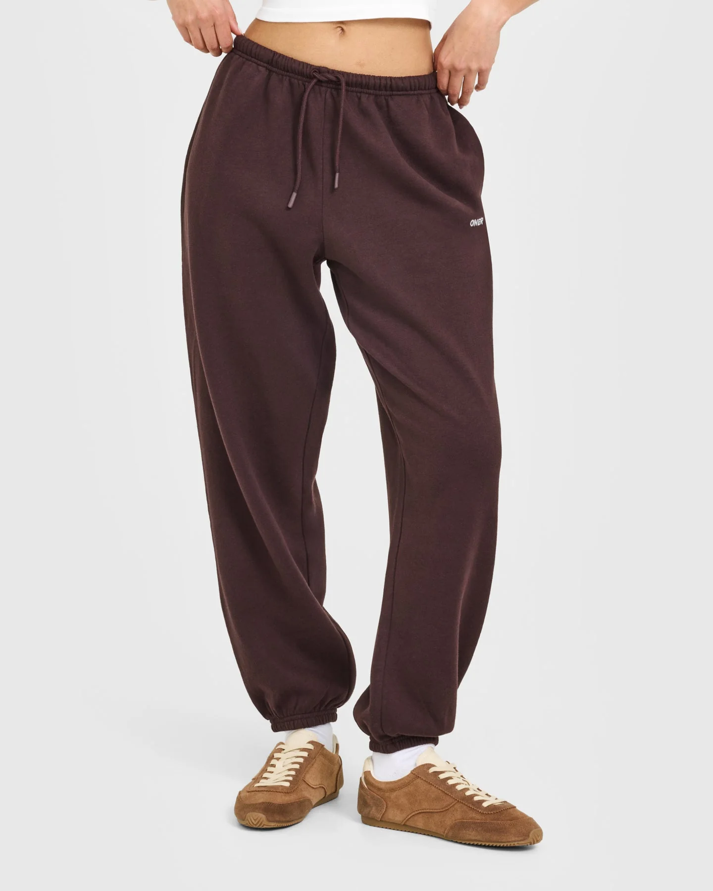 Mid Weight Relaxed Joggers | Plum Brown