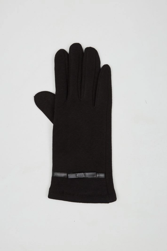 Stretch jersey gloves - BLACK