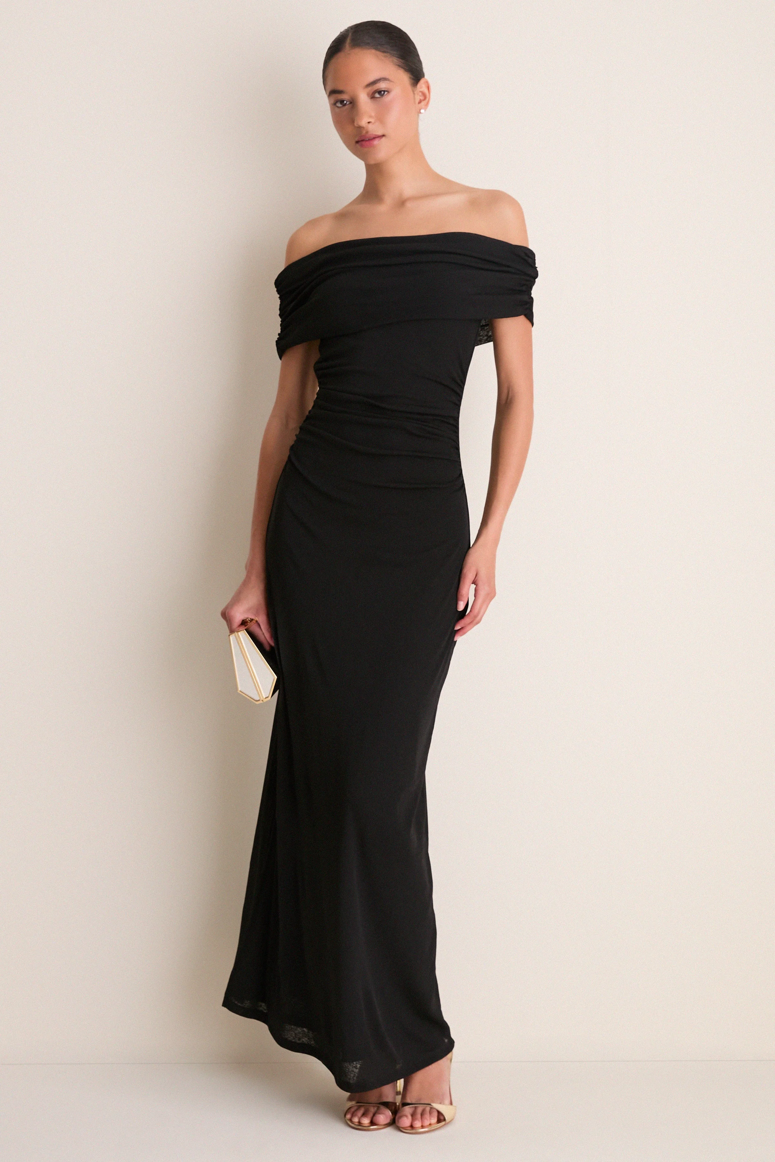 Black Rue Mesh Maxi Dress