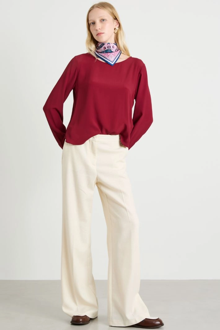 Crepe de chine blouse - BORDEAUX