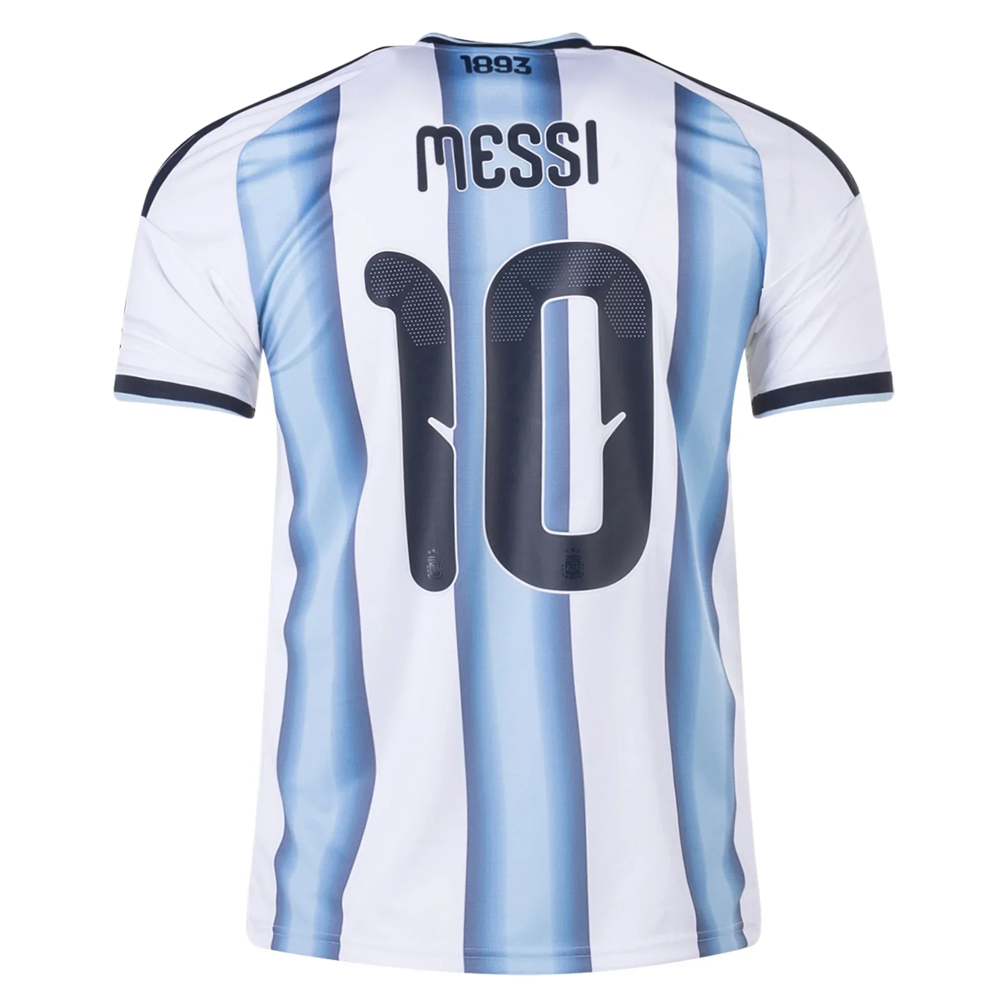 Youth Argentina Lionel Messi Home Jersey w/ World Cup Champion Patch 2026 (White/Icey Blue)