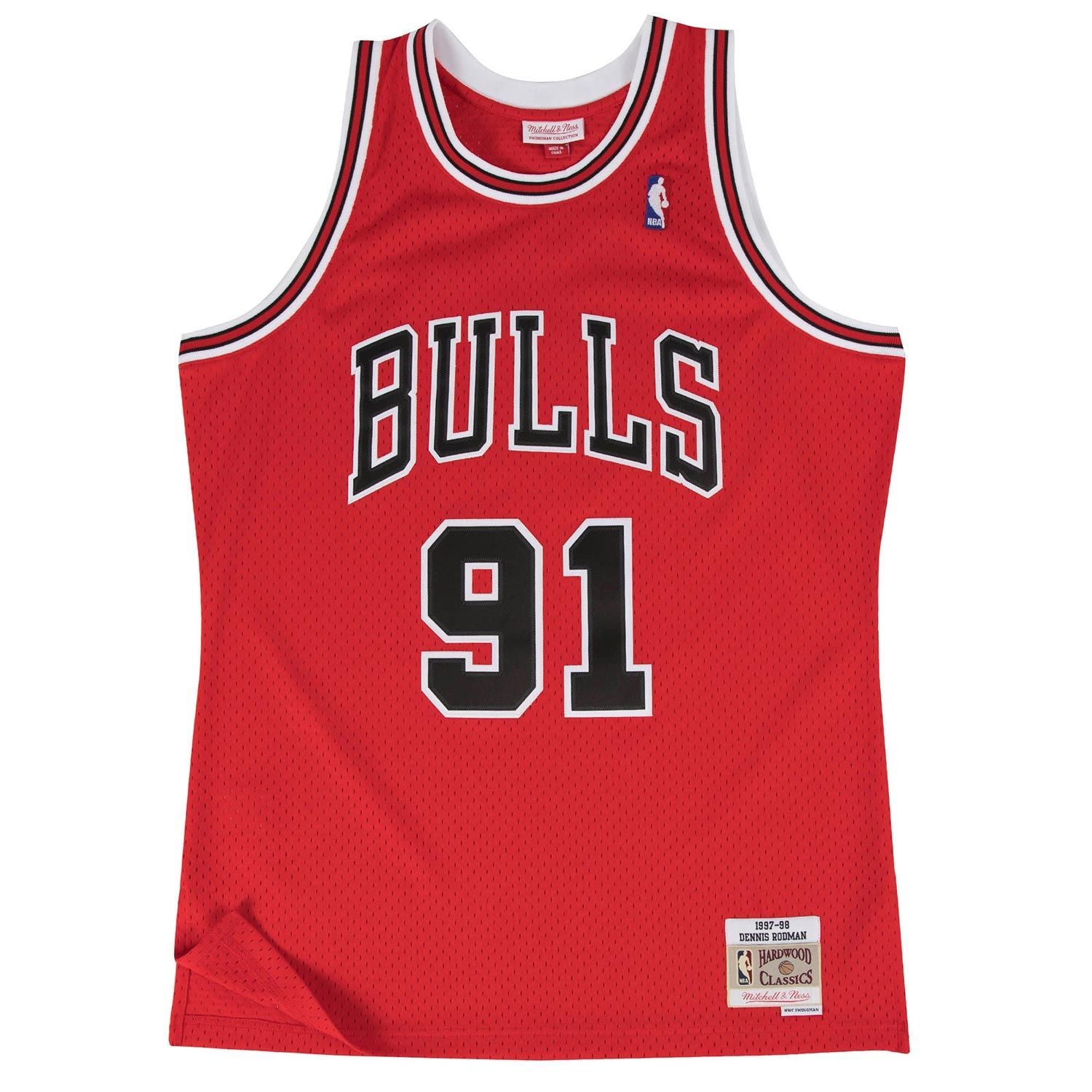 Dennis Rodman #91 Chicago Bulls 1997-98 Mitchell & Ness Swingman NBA Jersey Red