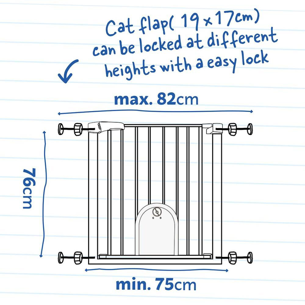 Duvo+ Dog Safety Gate with Cat Flap