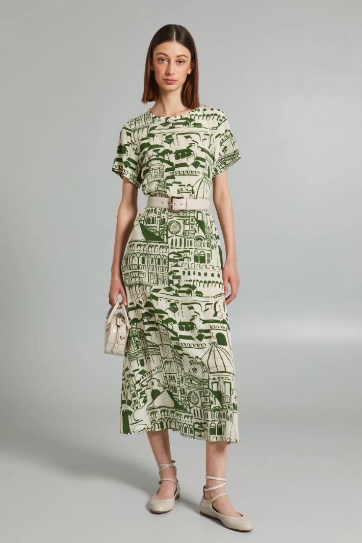 Long pure silk dress - GREEN BUTTER