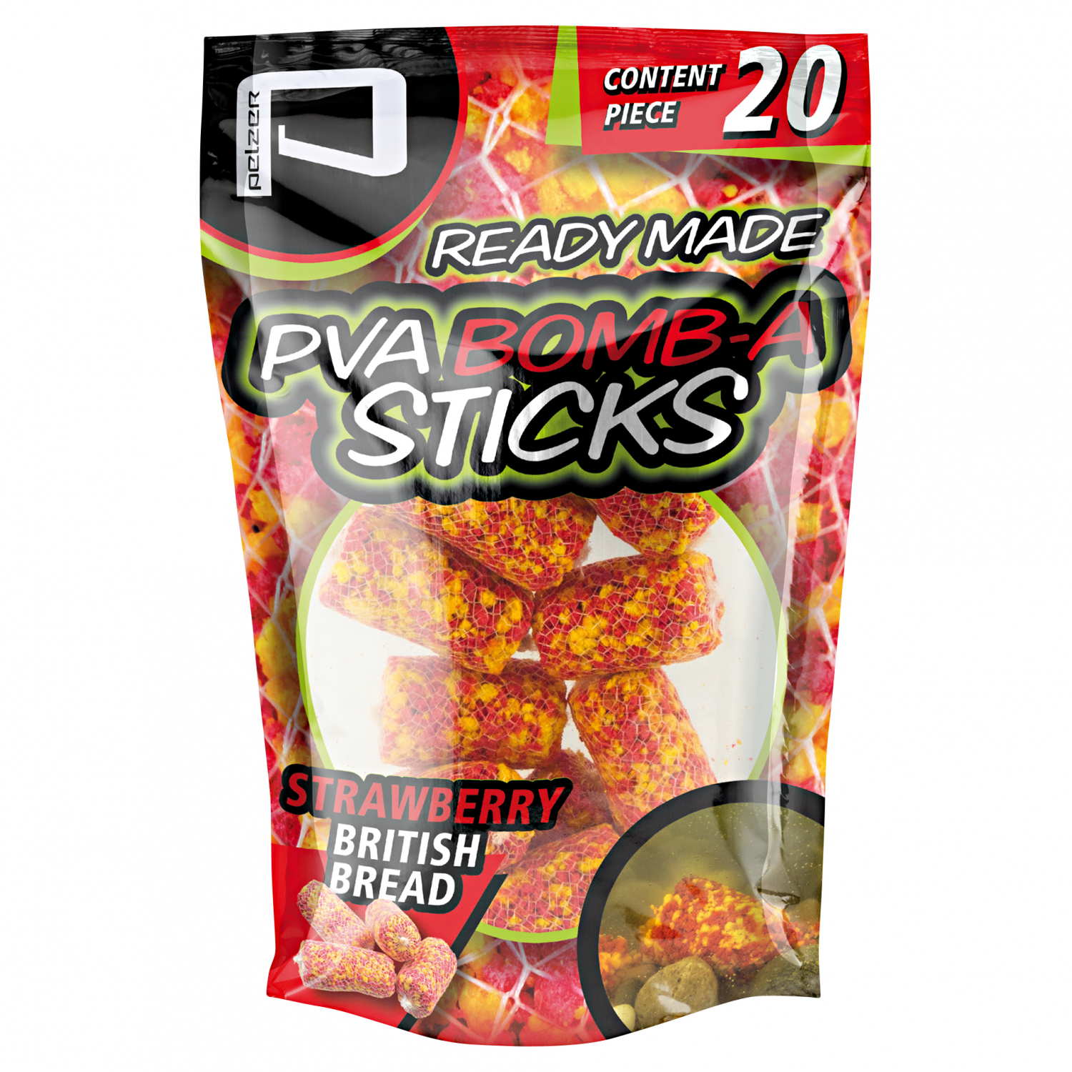 Pelzer Pellets PVA Bomb-A Sticks (Strawberry British Bread)