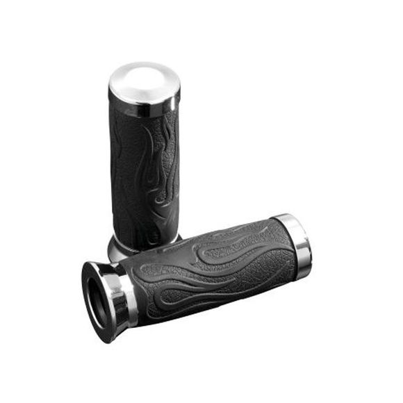 Highway Hawk Flame 25mm Universal Handlebar Grips - BlackRef: HIG0108 / 45-0135