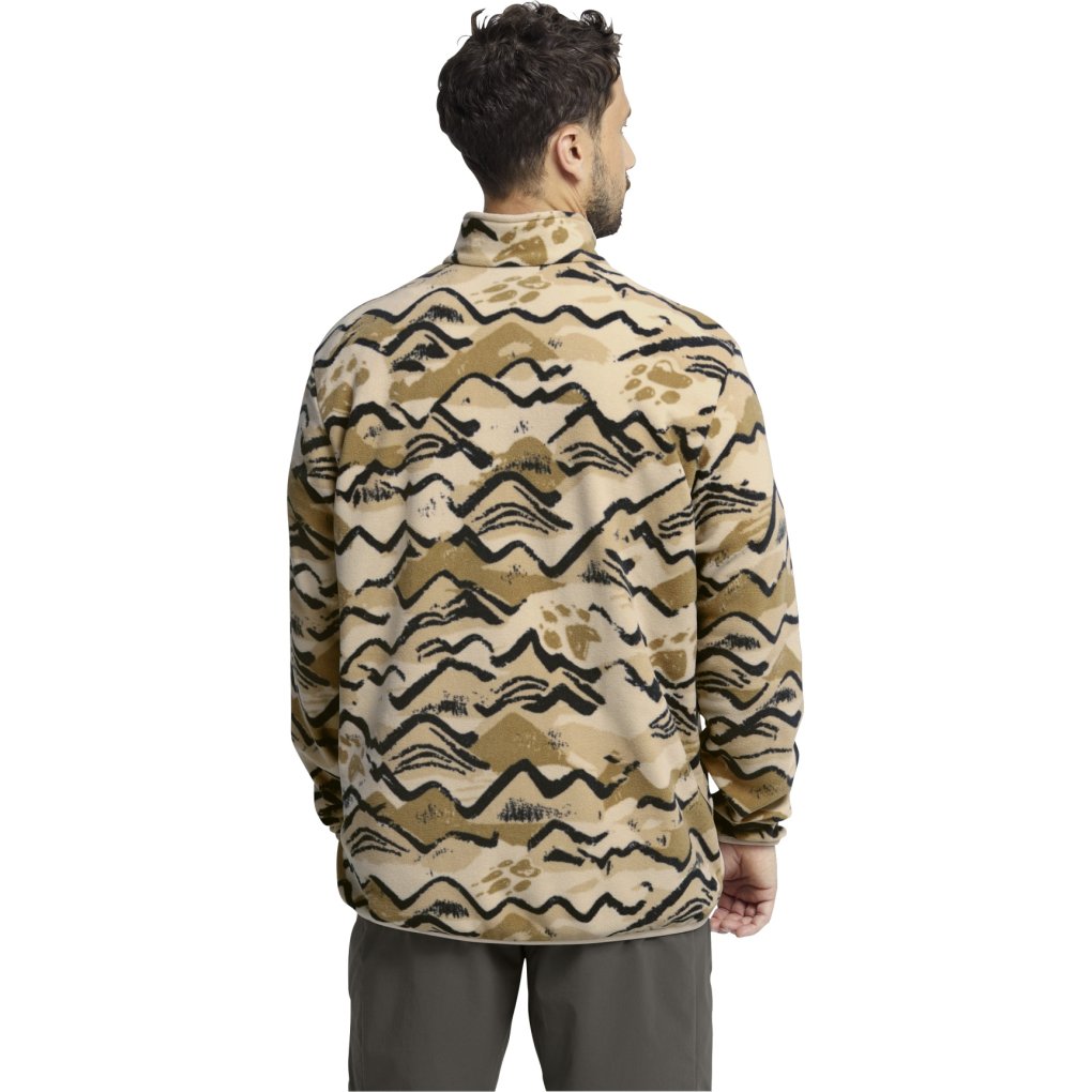 Jack Wolfskin Paw Era 100 Print Half Zip Pullover Men - MOUNTAIN PAW oyster
