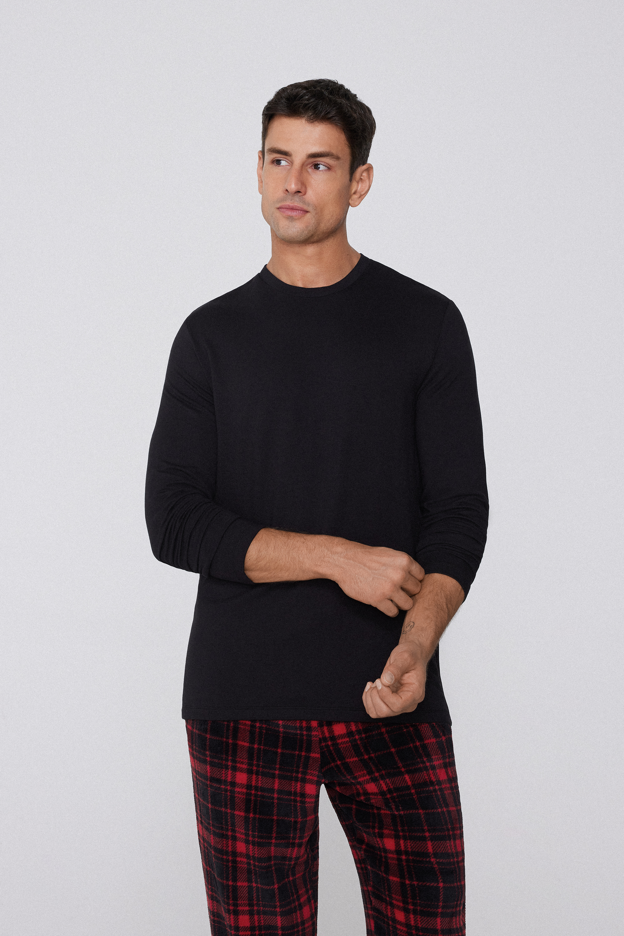 Long-Sleeved Plush Viscose Top