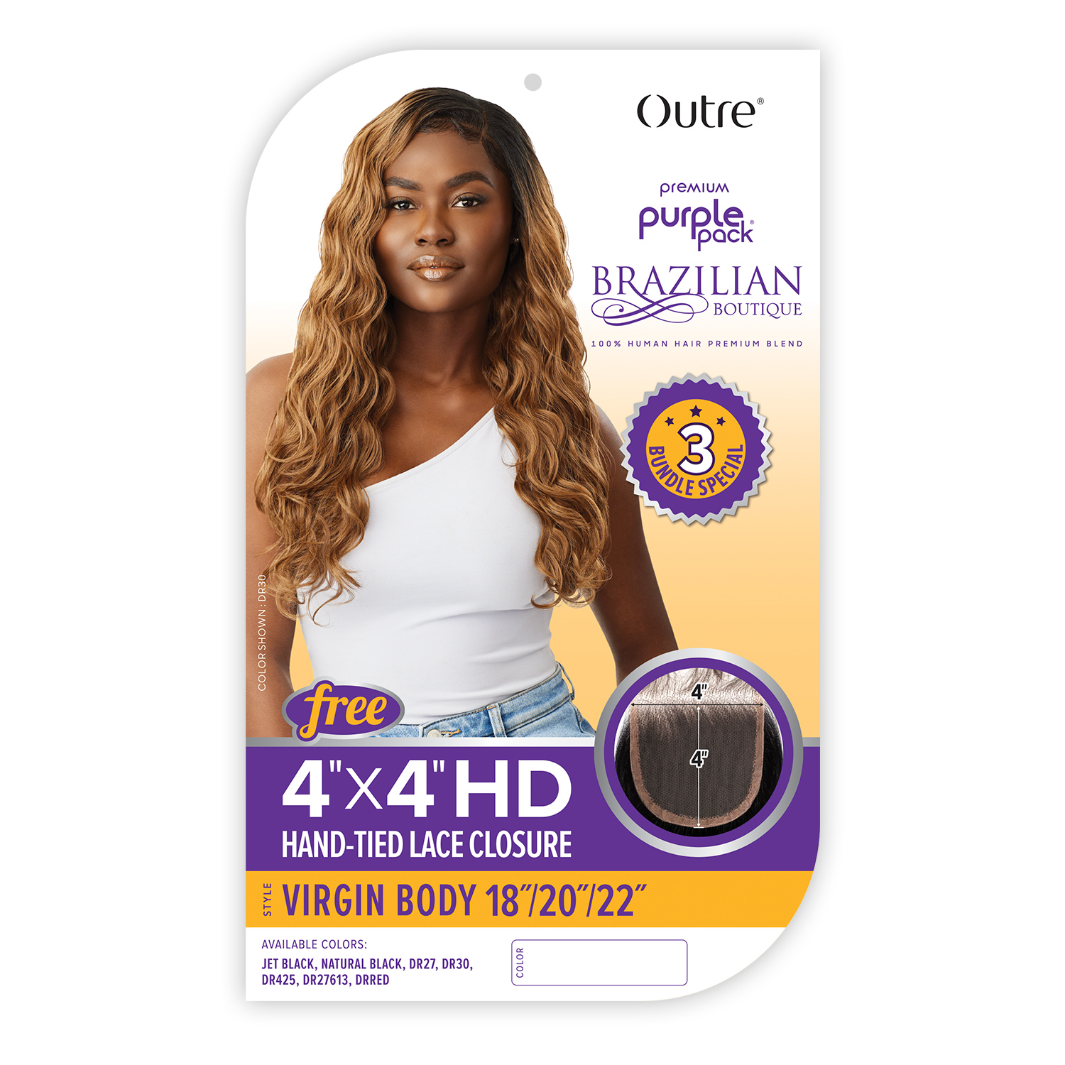 Outre Human Hair Blend Weave Premium Purple Pack Brazilian Boutique Virgin Body 18