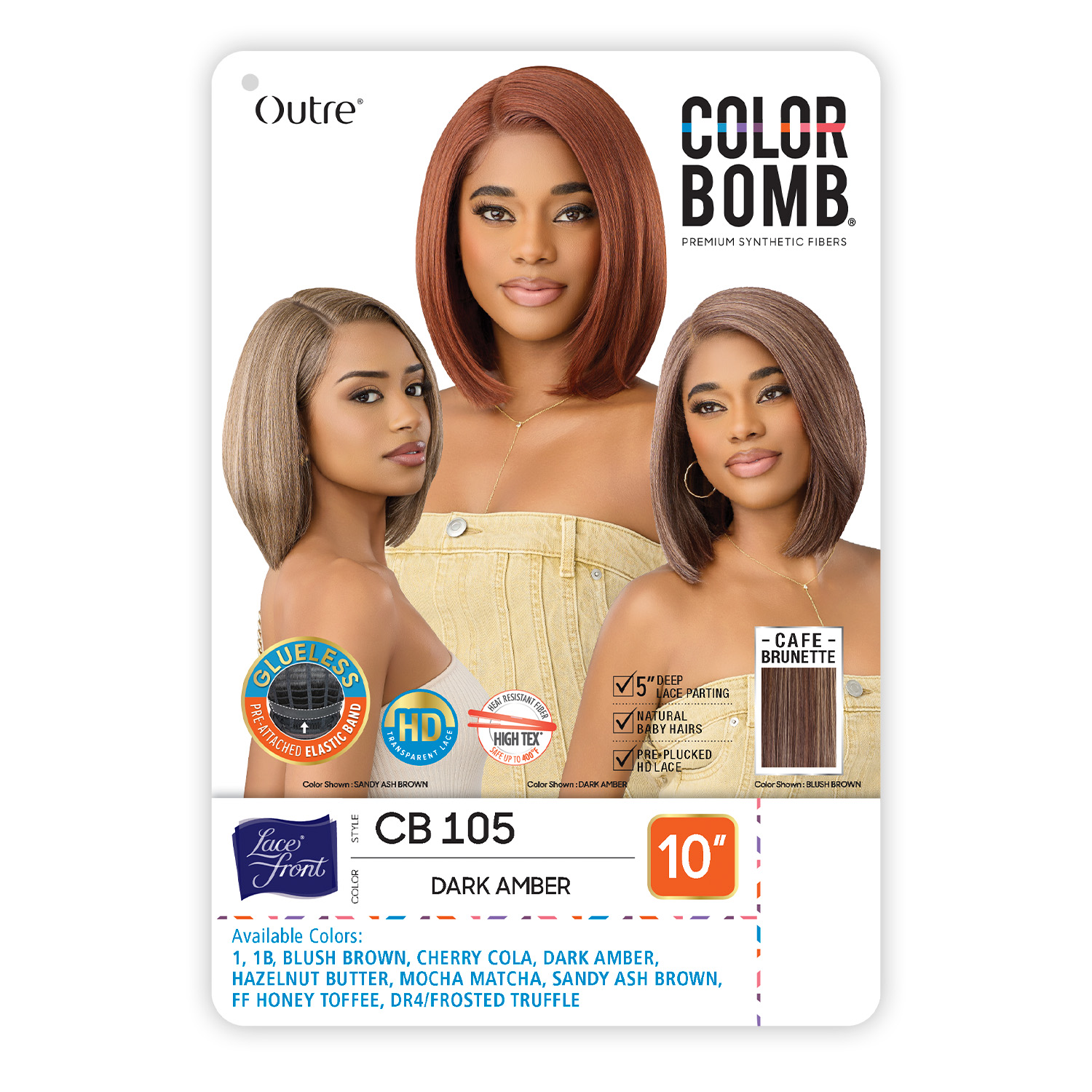 Outre HD Lace Front Wig Glueless Color Bomb CB 105