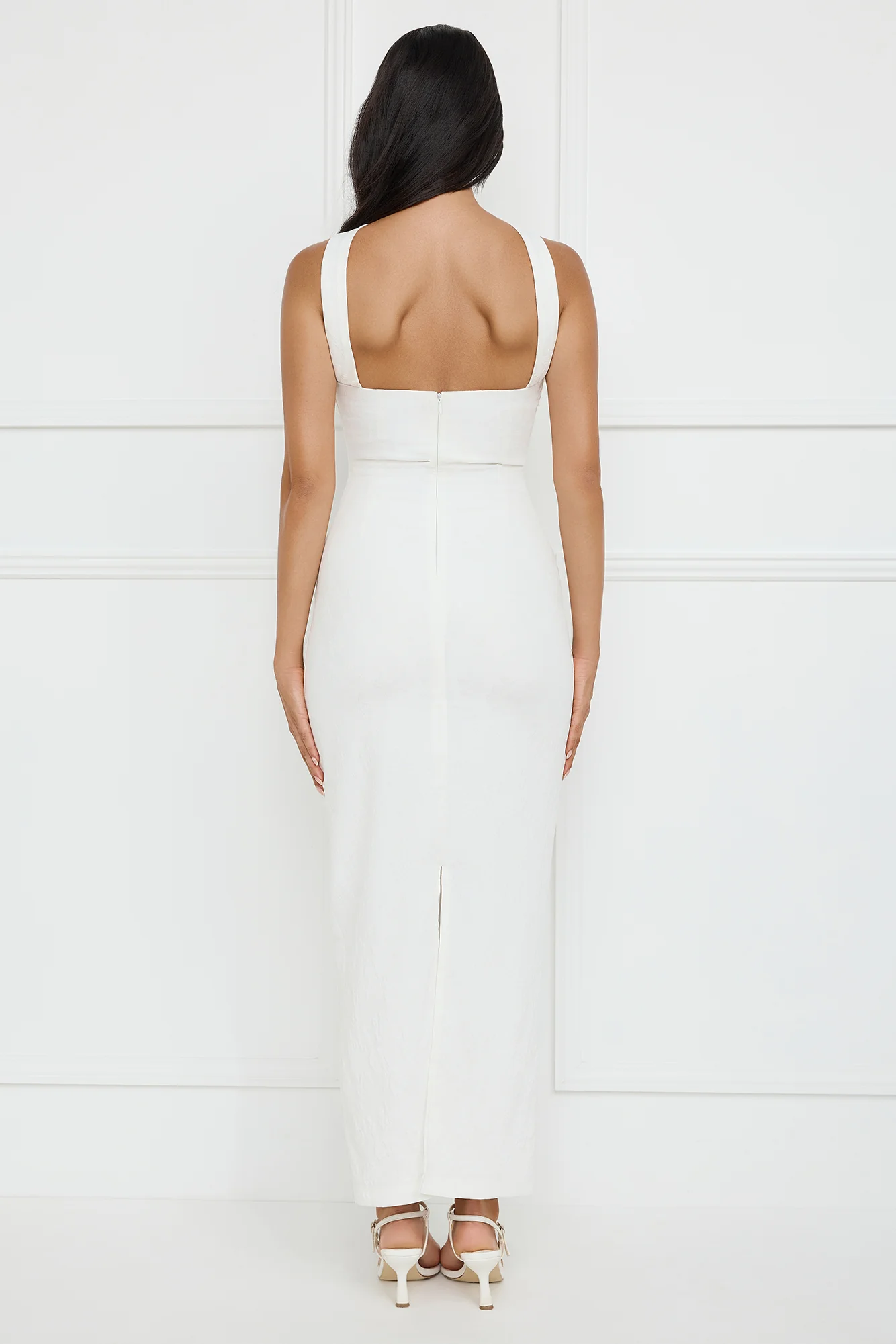 Stylish Fusion Halter Maxi Dress White