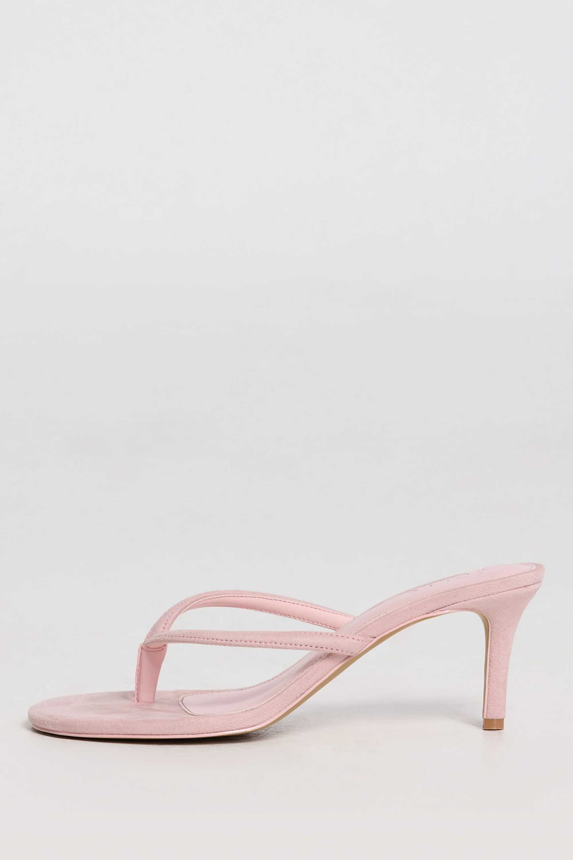 Heeled Thong Sandals in Pink