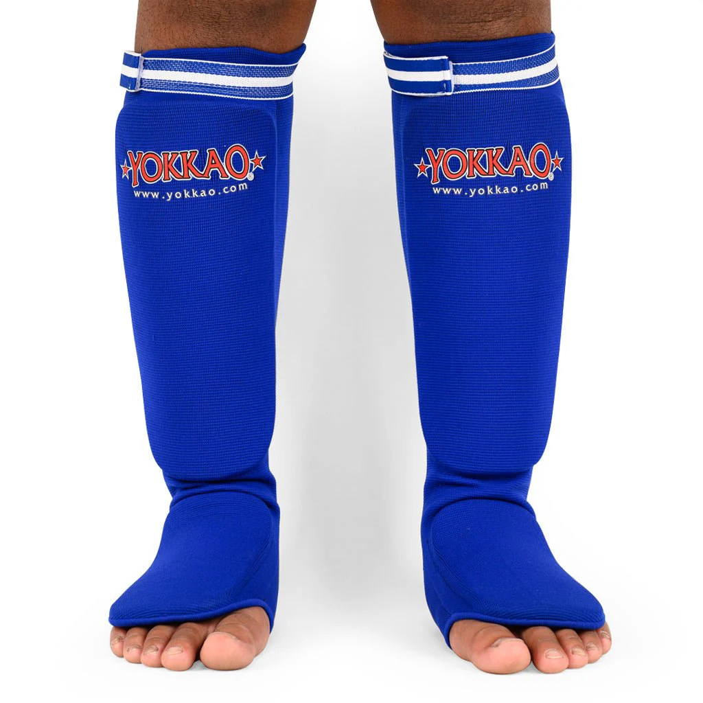 Kids Cotton Shin Guards Blue