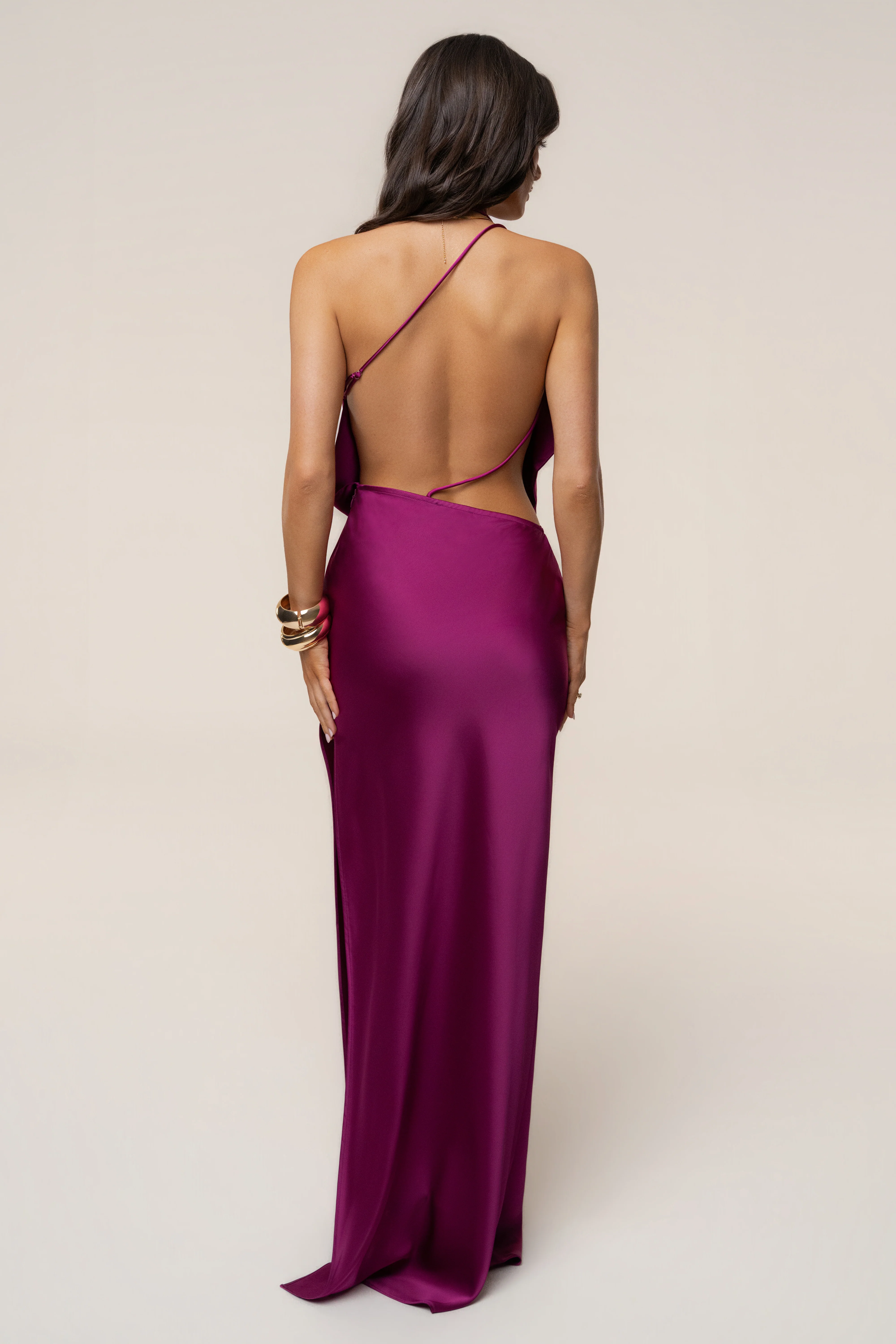 Fuchsia Delmara Cowl Maxi Dress
