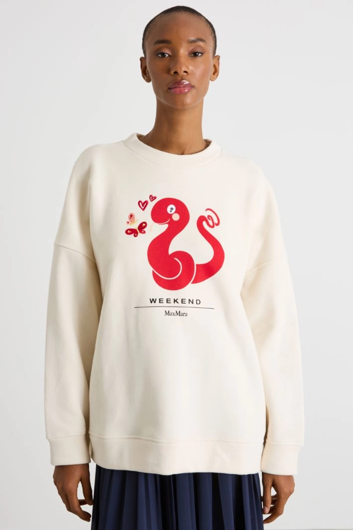 Dropped-shoulder sweatshirt - WHITE