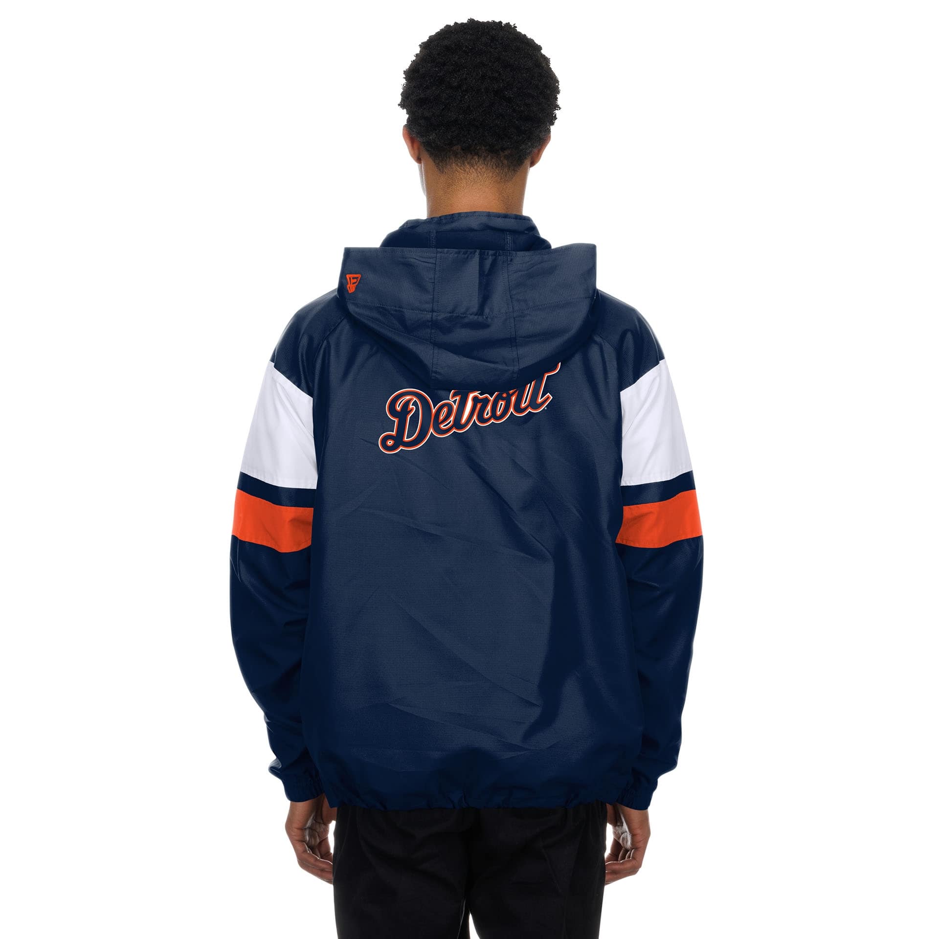 Detroit Tigers MLB Quarter Zip Windbreaker Jacket Navy