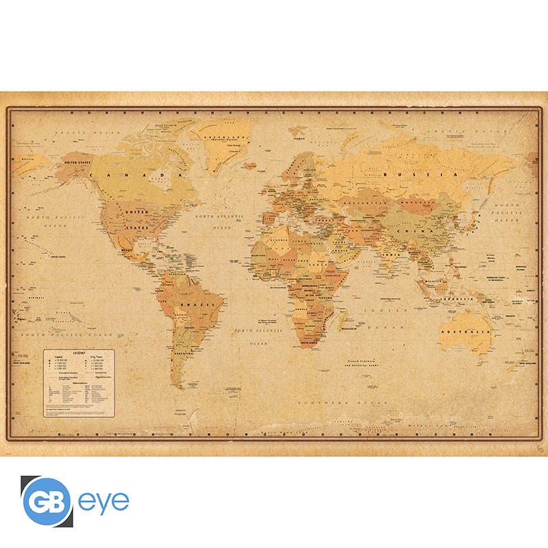 HARPER COLLINS Poster Antique World Map 21 (91.5 x 61cm)