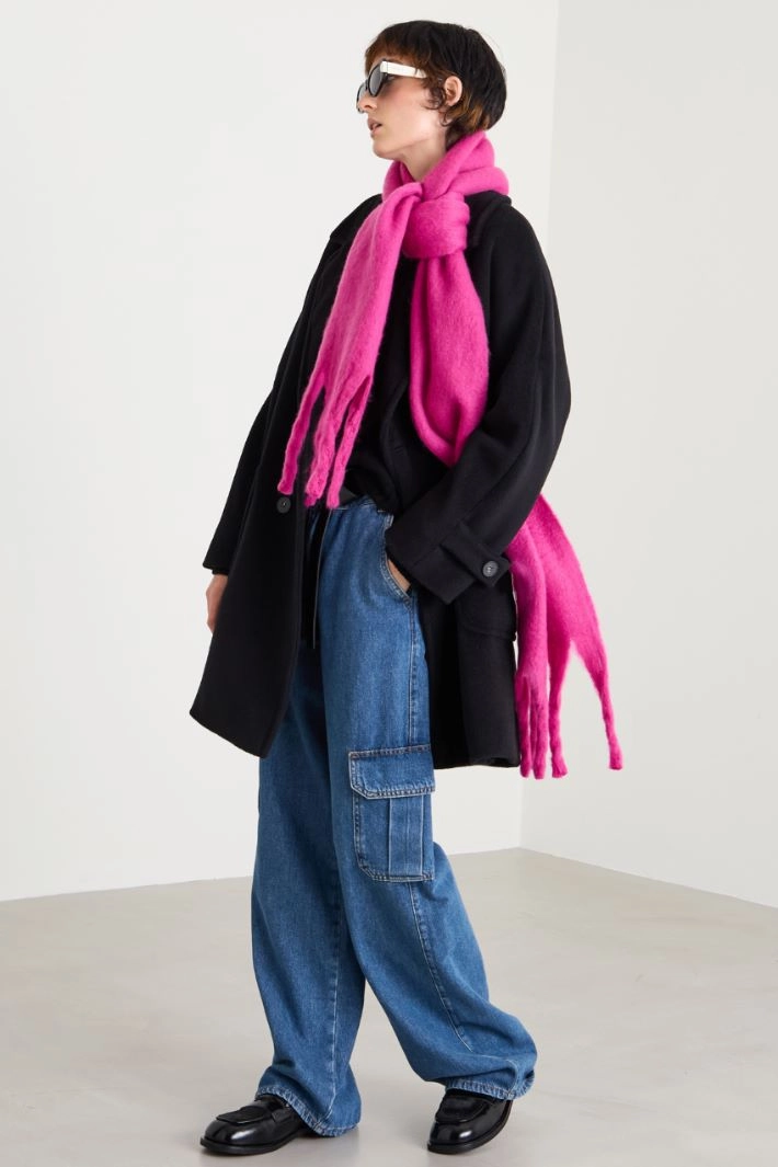 Fluffy scarf - FUCHSIA