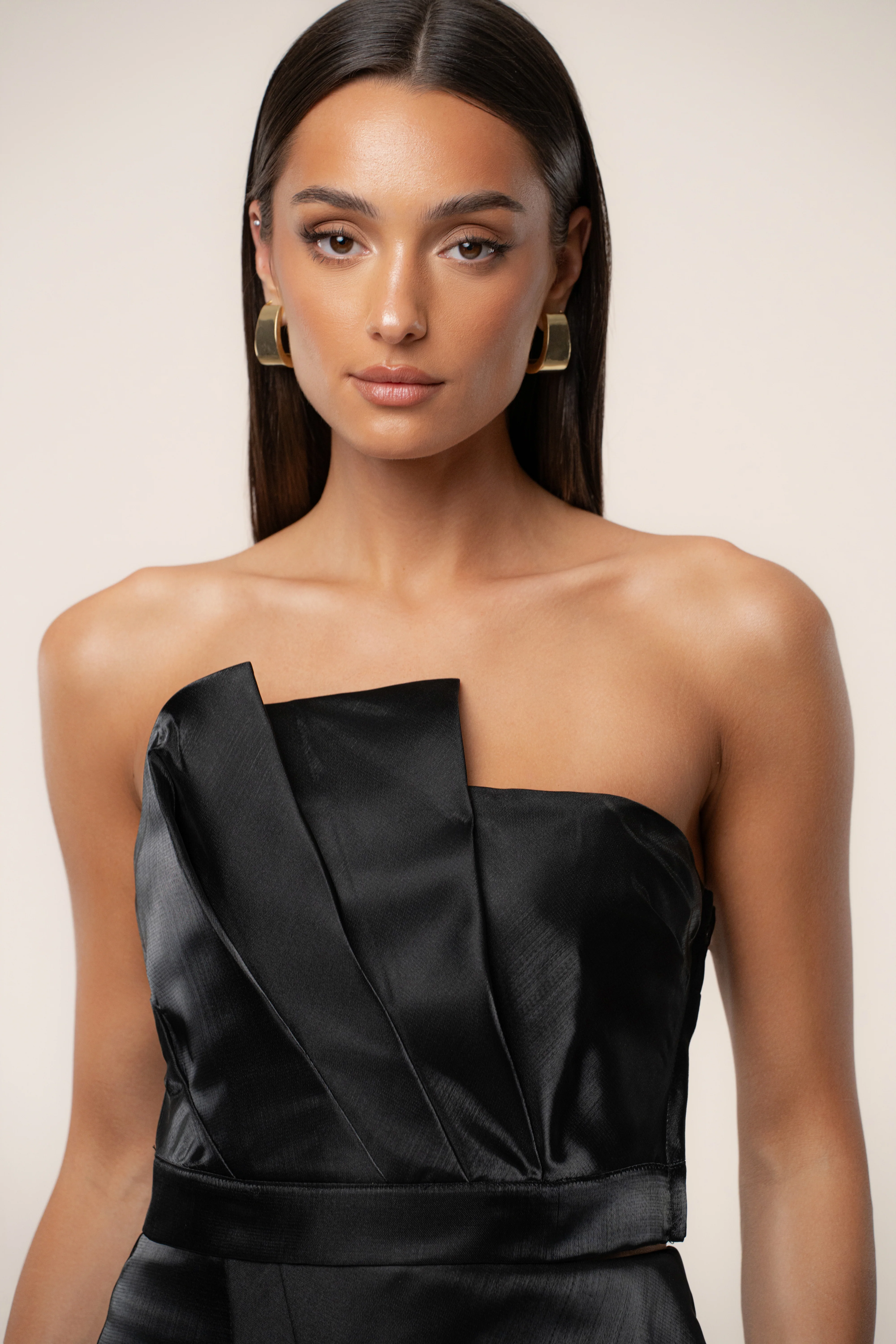 Black Gala Pleated Top