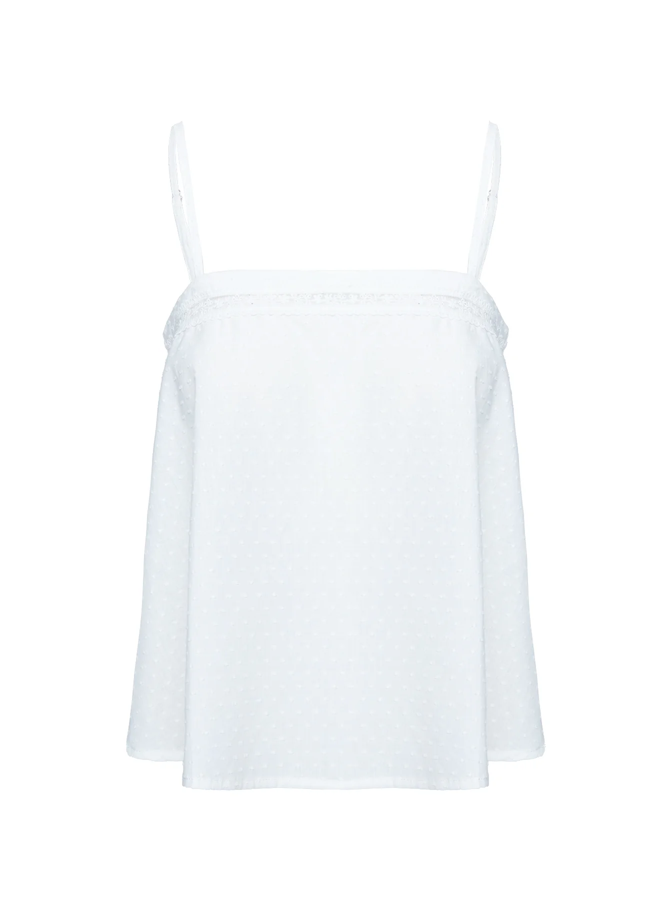 Invisible String Lace Sleep Top White