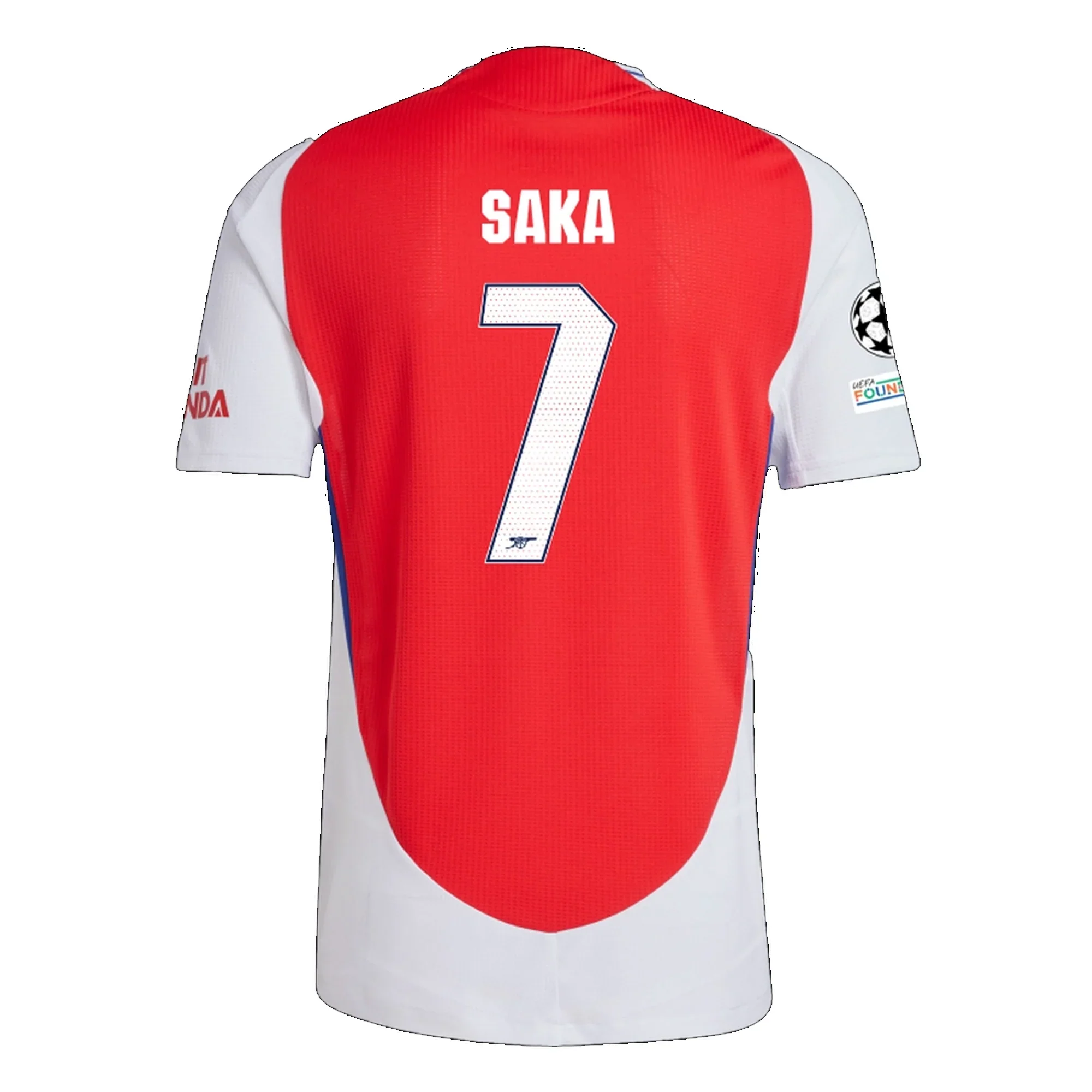 Arsenal Authentic Bukayo Saka Home Jersey w/ Champions League Patches 24/25 (Better Scarlet/White)