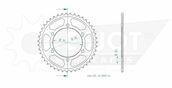 Esjot crown 43 teethRef: Esjo00083A / 12112986