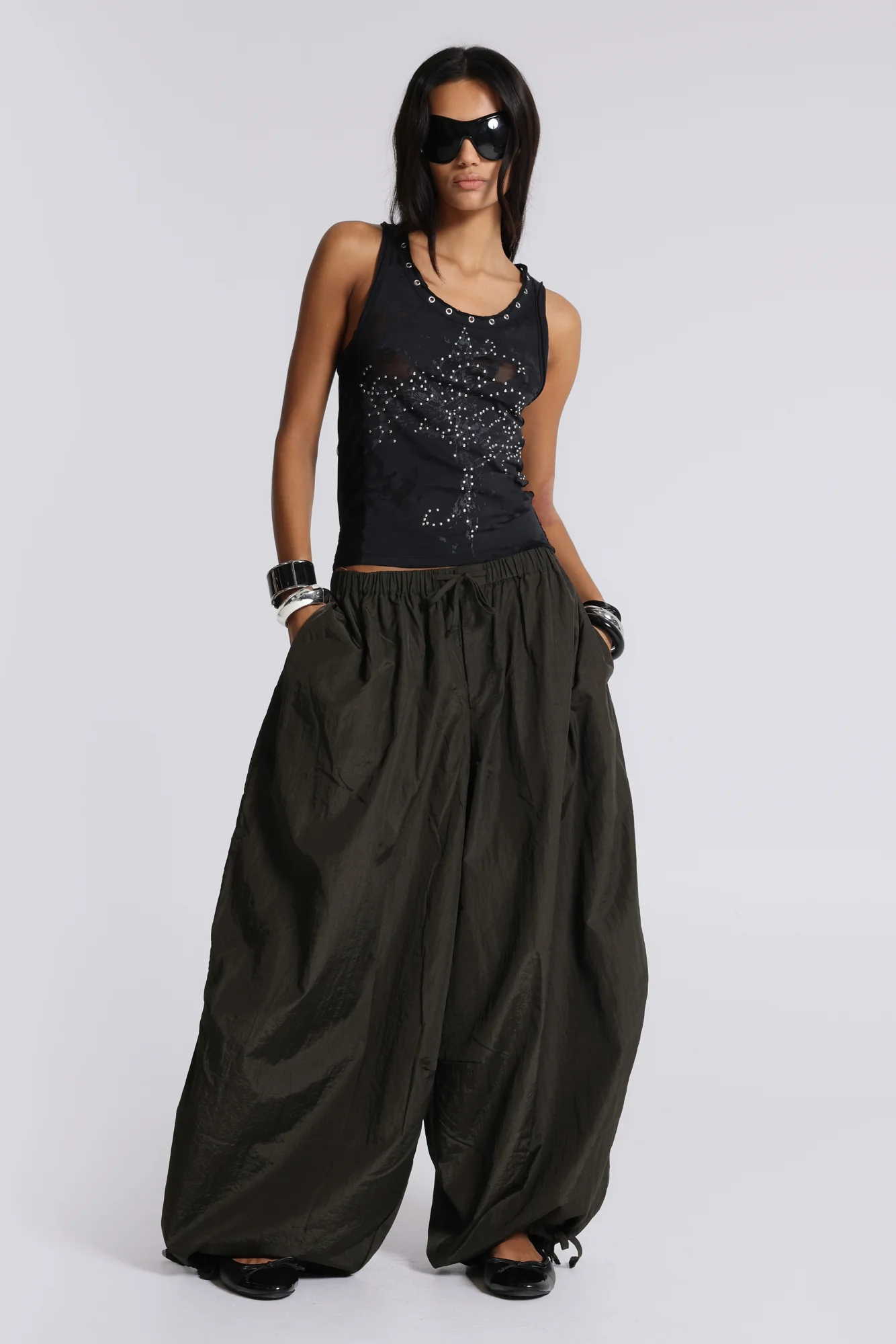 Ramona Burnout Vest Top in Black