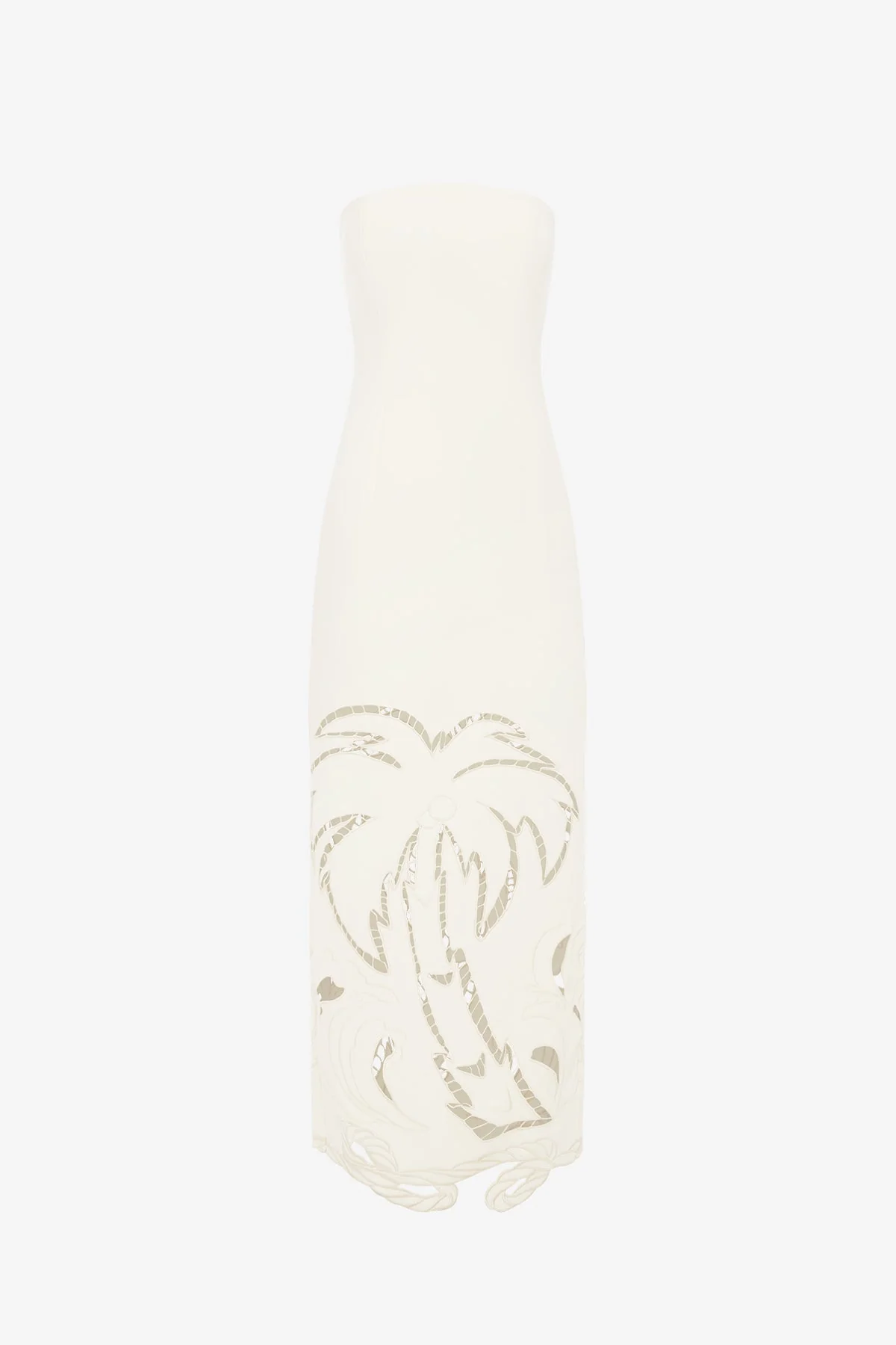 Rayna Palm Bustier Maxi Dress - Vanilla