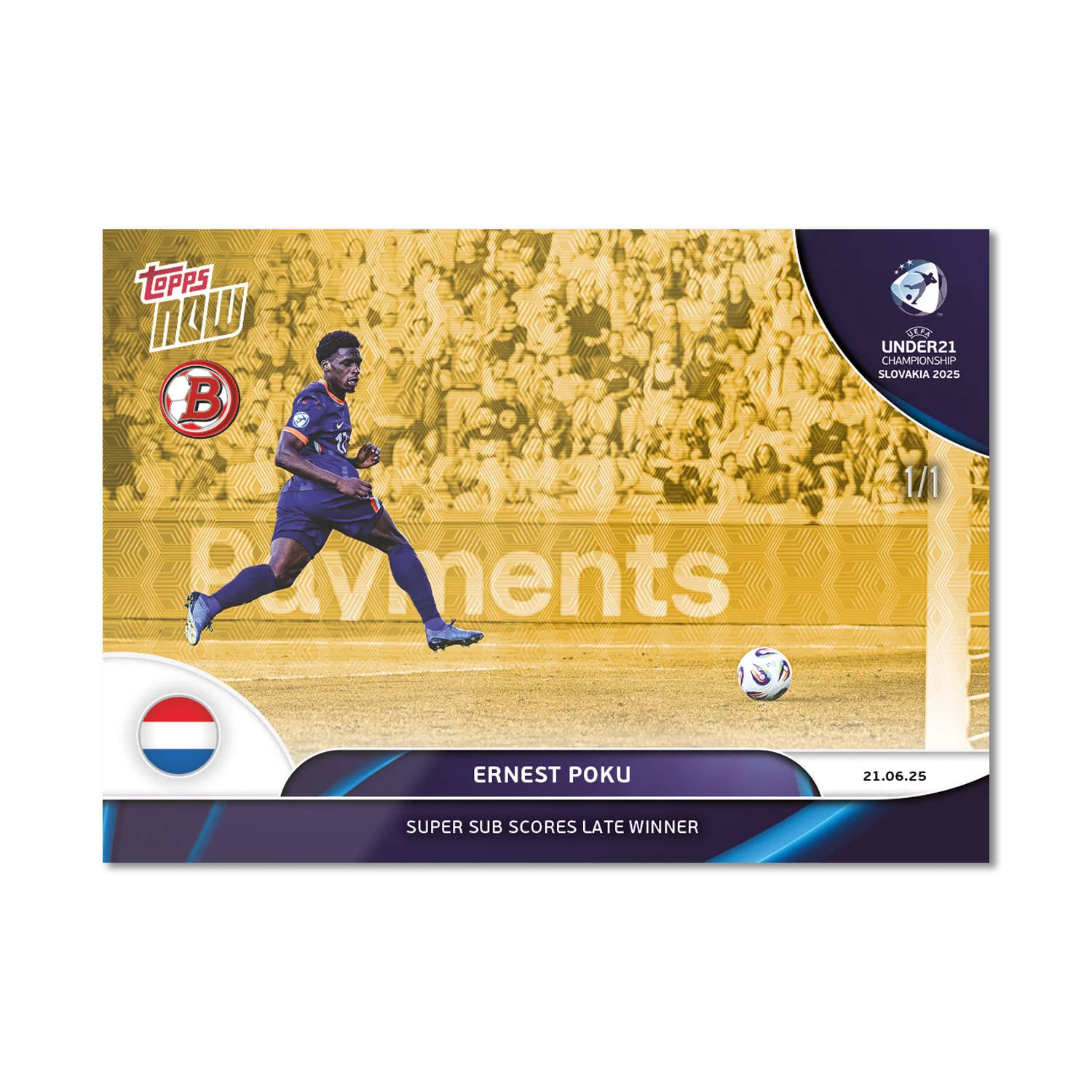 Ernest Poku - 2025 UEFA Euro U-21 Topps NOW® - Card 8