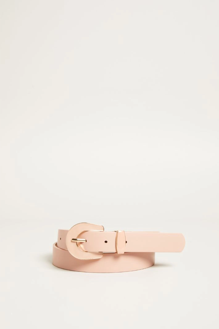 Lacquered buckle belt - PINK