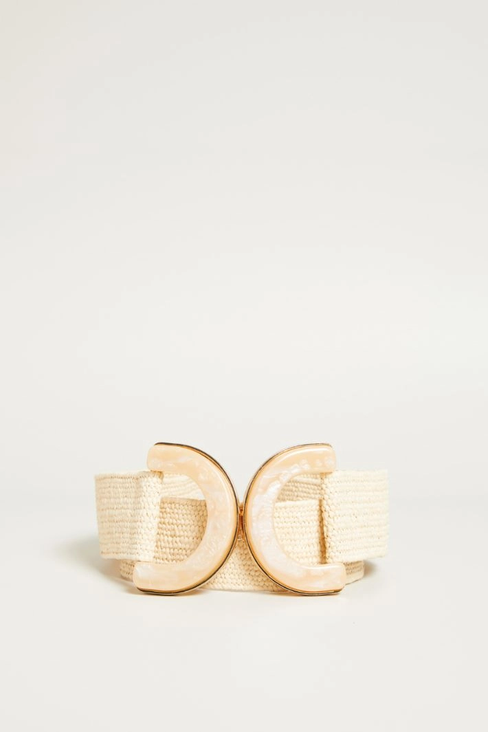 Raffia-effect belt - BEIGE