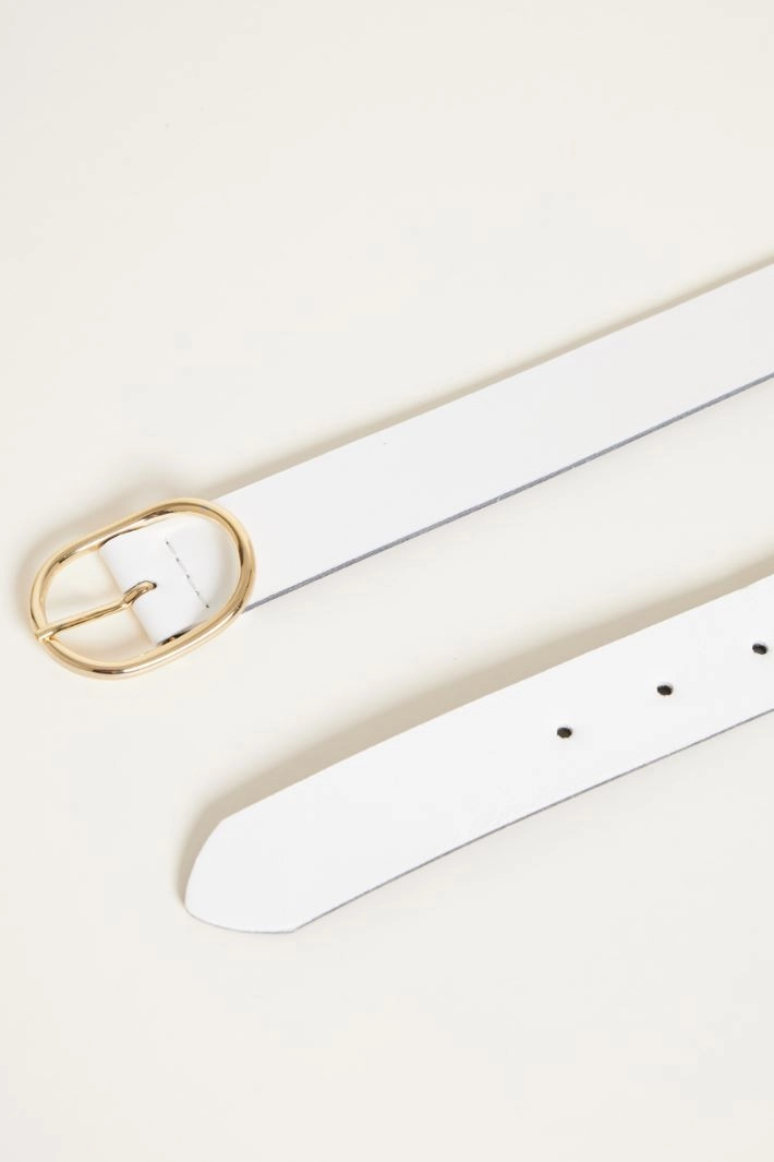 Leather belt - WHITE
