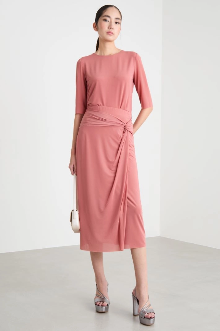 Draped pencil skirt - PINK