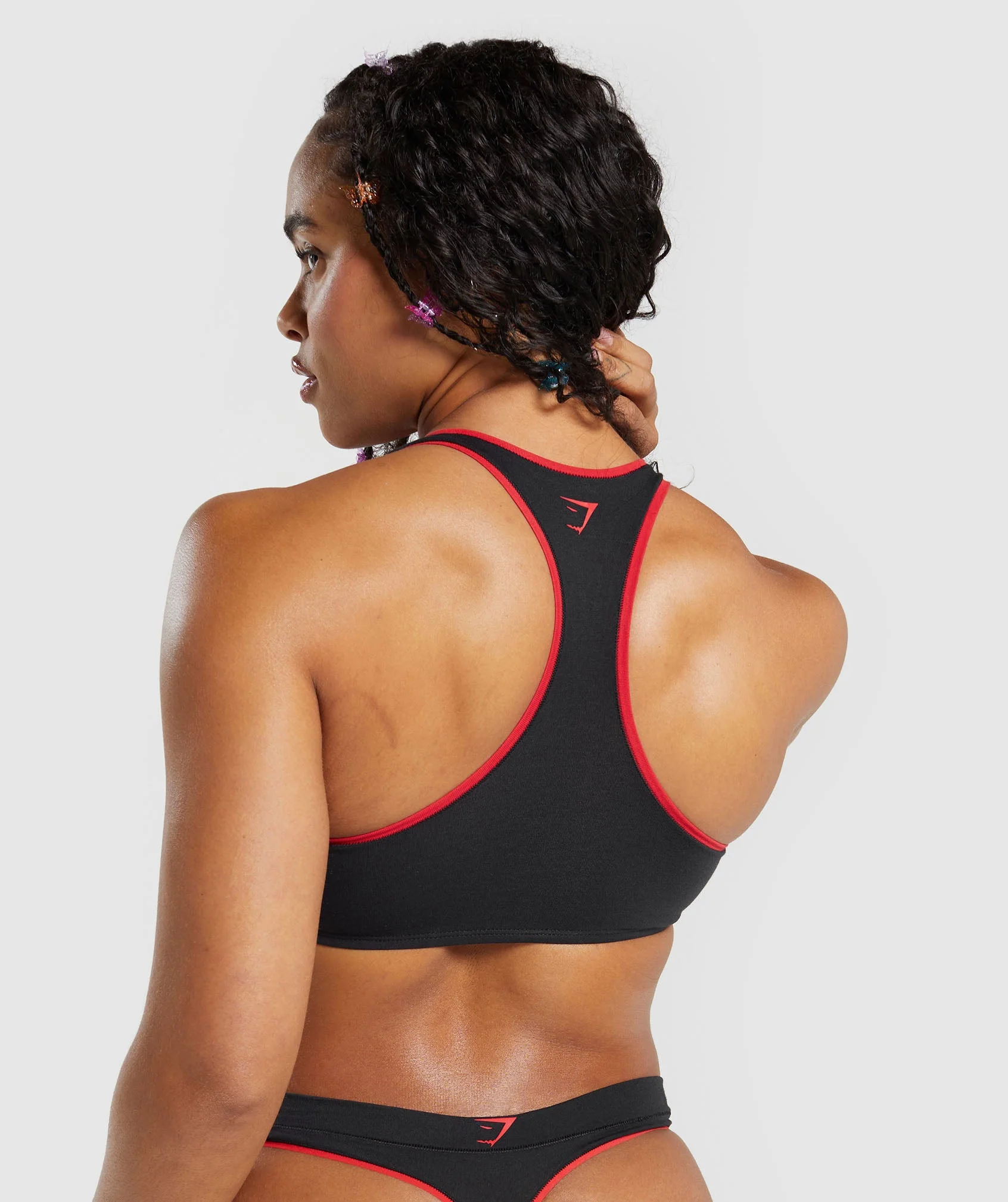 Cotton Graphic Bralette Black