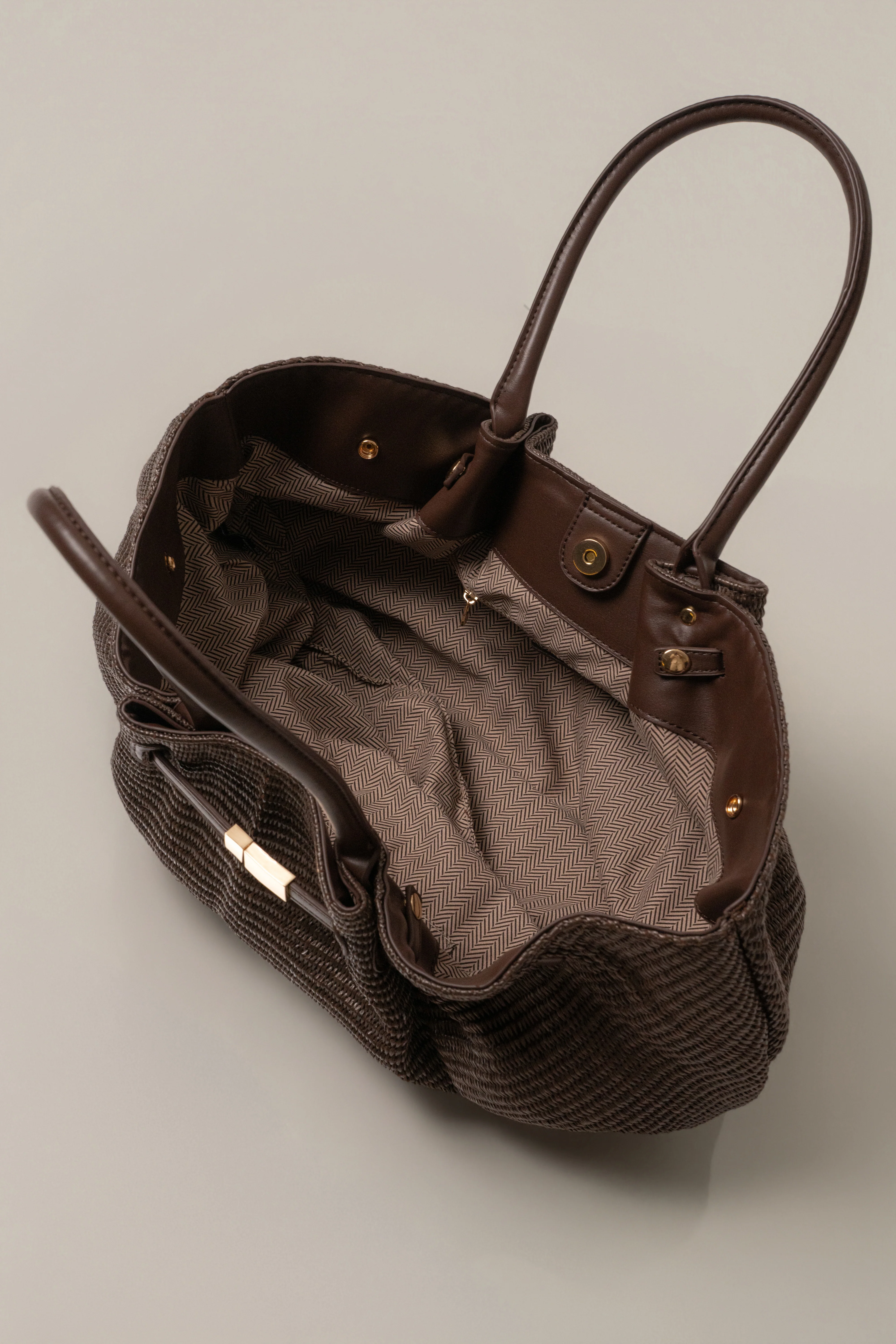 Chocolate Lana Woven Handbag