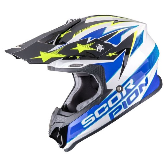Casque cross Scorpion Exo VX-16 EVO AIR - PATRIOT 2026 - Blanc / JauneRef : SC1259