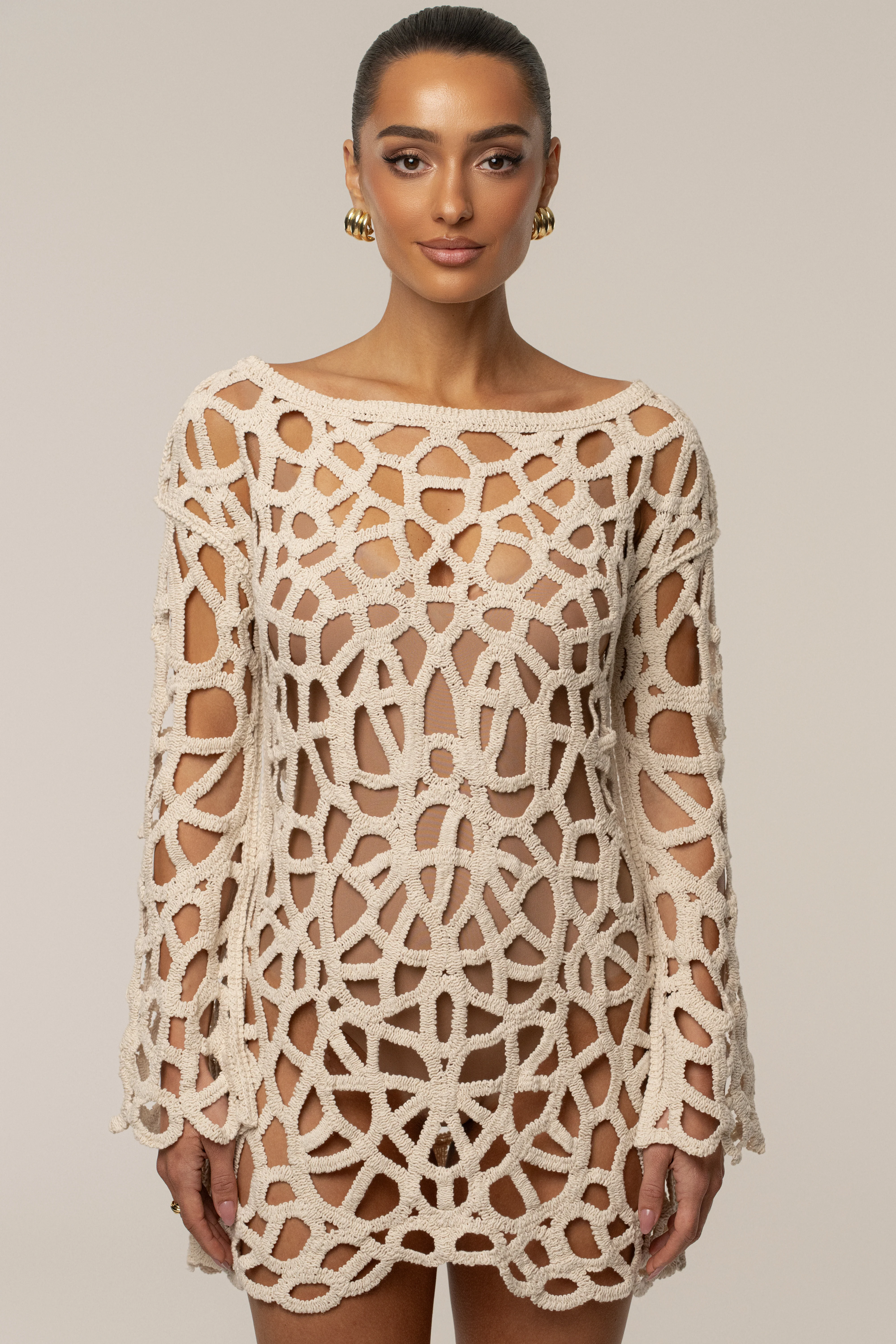 Ecru Seaside Crochet Cover Up
