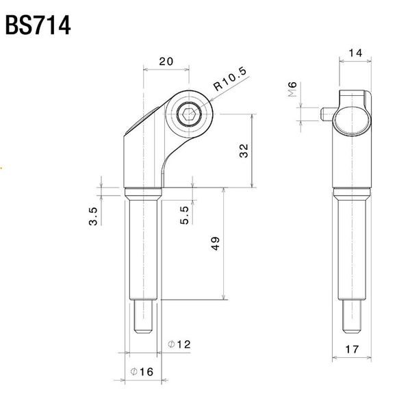 Rizoma Mirror Mount - Mirror Adapter BS714B - BlackRef: rz0866 / bs714b