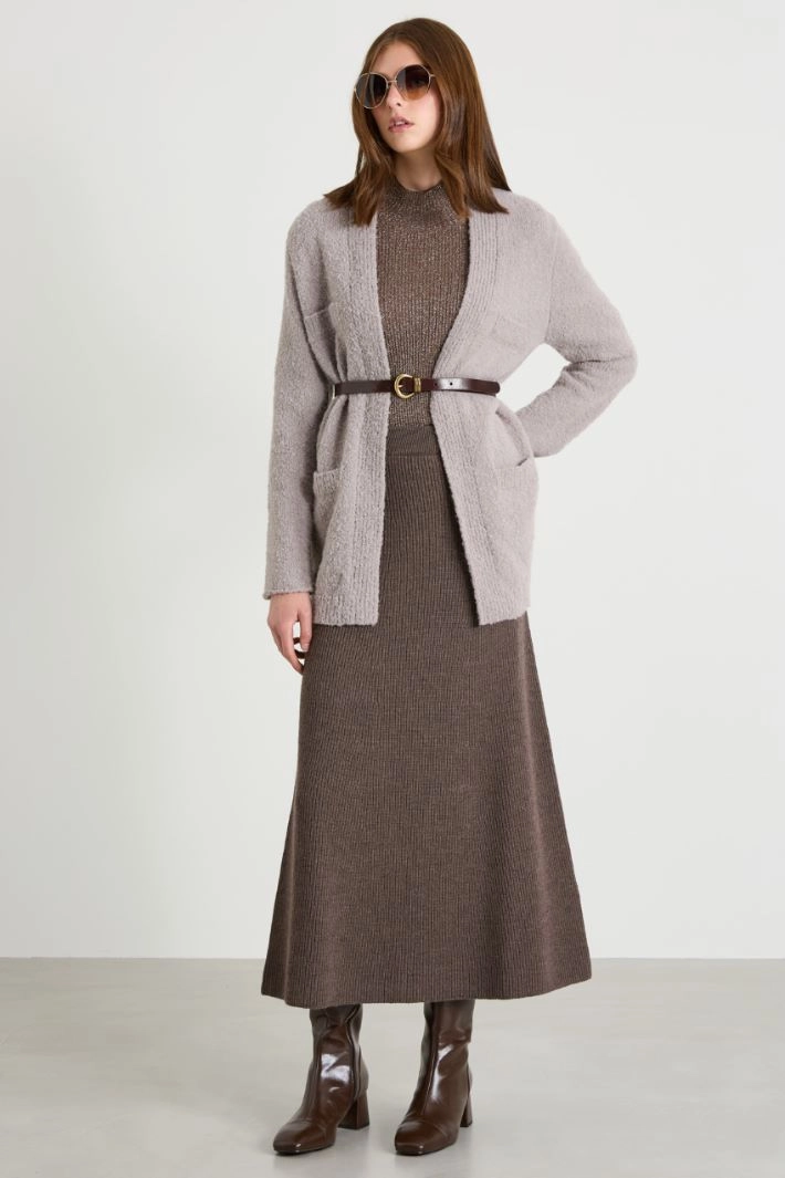 Boucle cardigan - LIGHT DOVE GREY