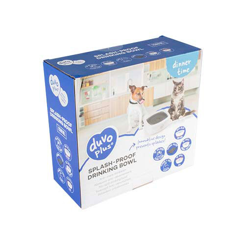 Duvo+ Anti Spill Drinking Bowl - 1500ml - 21 x 20 x 8.5 cm - White/Grey