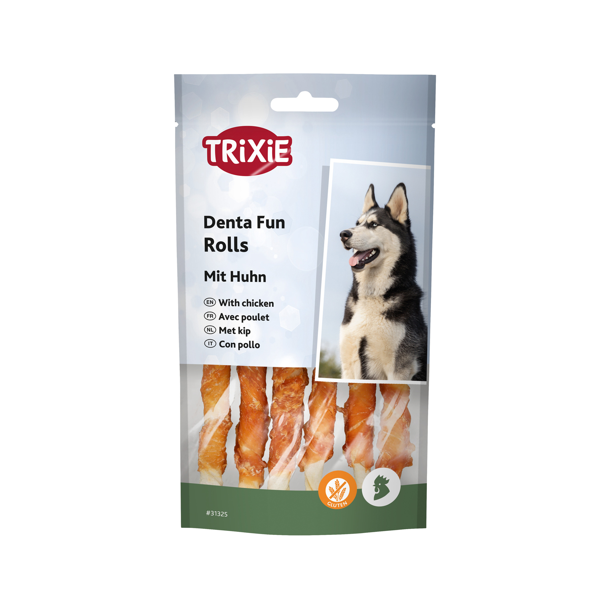 Trixie Denta Fun Chicken Chewing Rolls - 12cm / 240g