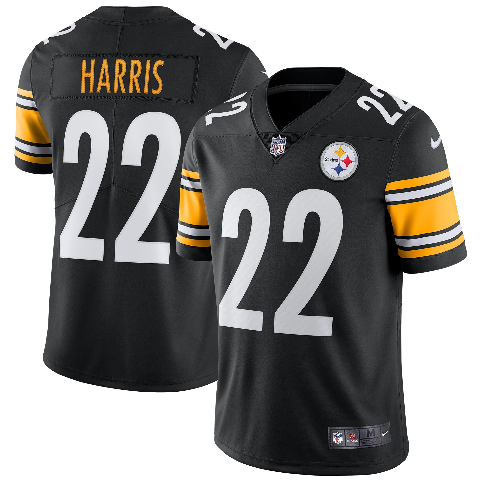 Najee Harris #22 Pittsburgh Steelers Nike Vapor Limited NFL Jersey Black