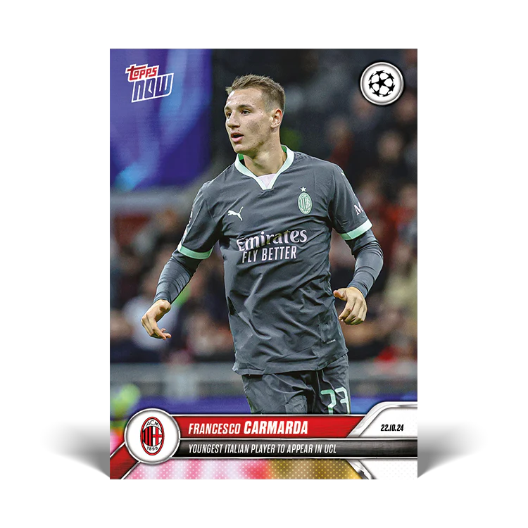 Francesco Carmarda - Youngest Italian player to appear in the UEFA Champions League - 24/25 UCC Topps NOW® Card 26